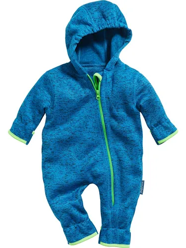 Playshoes Fleece-Overall Unisex Kinder Jumpsuit, blau Strickfleece, 62 - Warmer Baby-Fleece-Overall für kühle Tage, mit atmungsaktivem Material und extra langem Reißverschluss für einfaches An- und Ausziehen. Praktische Kapuze und umklappbare Abschlüsse bieten zusätzlichen Komfort.