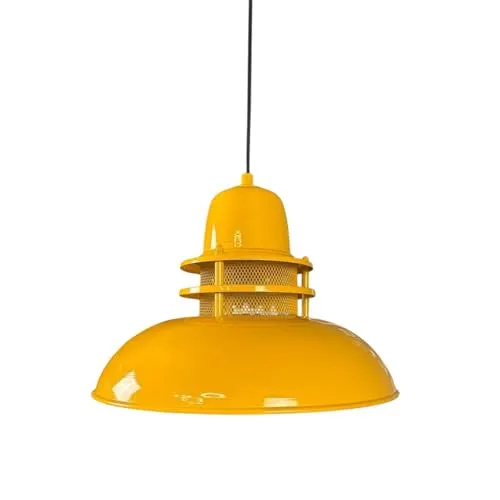 bamyum Hängelampe Leuchtturm Dunkelgelb - Vintage Pendelleuchte Ø34 cm aus Metall, ideal für Wohnzimmer, Küche oder Schlafzimmer. Schafft eine romantische Atmosphäre mit E27-Glühbirne für warmes Licht.