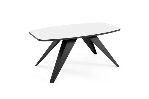 Feldmann-Wohnen Ovaler Couchtisch, Weiß, 120x60 cm - Eleganter ovaler Couchtisch aus melaminbeschichteter Faserplatte mit pulverbeschichtetem Metallgestell. Ideal für stilvolle Wohnzimmer, vielseitig kombinierbar und in mehreren Farben erhältlich.