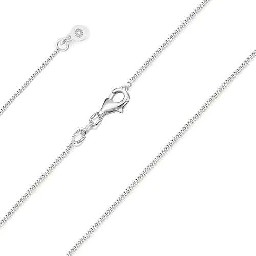 Einzelstück® Panzerkette 45-50cm Silberkette 1.1 mm - Damen Halskette 925 Sterling Silber - verschiedene Längen - Größenverstellbar 50cm, 47cm, 45 cm - ohne Anhänger (Silber)