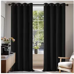 Deconovo Verdunkelungsvorhang 2er Set Schwarz in schwarz von Deconovo