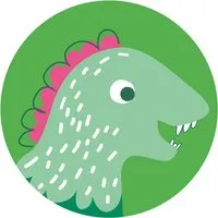 Komar DOT Vlies Fototapete - Little Dino Tyranno - Ø 125 cm - Selbstklebende runde Kindertapete mit fröhlichem Dino-Design, ideal für Kinderzimmer. Strapazierfähig, geruchsfrei und umweltfreundlich mit einfacher Anbringung.