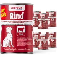 Supravit Nassfutter mit Rind für Hunde - 6 x 820g Premium Hundefutter - Hochwertiges Nassfutter aus 100% frischem Rindfleisch, ideal für ernährungssensible Hunde. Getreidefrei und ohne Zusatzstoffe, sorgt für beste Verträglichkeit und Geschmack. Perfekt für eine ausgewogene Fütterung.