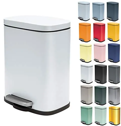 Spirella Mülleimer Akira, 5 Liter, weiß in weiß von Spirella