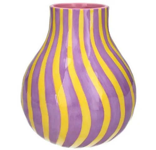 Giftcompany Dekovase Vase Artisan Lila Gelb - Dekovase in lila und gelb, bringt Farbe und Freude in Ihr Zuhause – ideal für kreative Akzente und stilvolle Einrichtung.