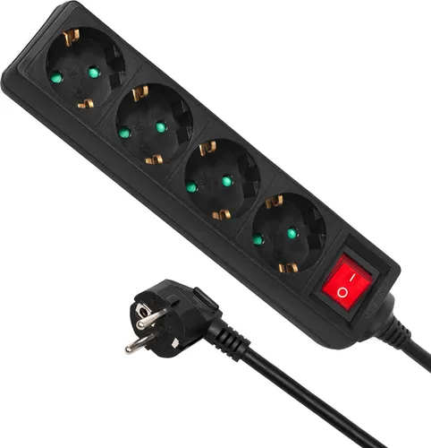 Mehrfachsteckdose Steckerleiste Verlängerung Verlängerungskabel 4Fach 5 Meter