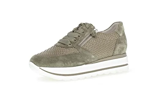 Gabor Komfort Schnürschuhe Damen 31323739343630 Grün 38 1/2 EU - Sneaker aus weichem Nubukleder mit praktischen Reißverschlüssen für einfachen Einstieg. Best-Fitting-Ausstattung sorgt für hohen Tragekomfort und Flexibilität.
