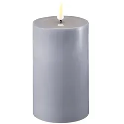 Stumpenkerze LED dust blue 7,5 x 12,5cm in blau von Deluxe Homeart