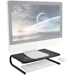 RICOO Tischaufsatz Laptop Monitor Aufsatz Tischaufsatz Tischerhöhung Bildschirmständer, (1-St., TV Ständer Aufsatz Laptop-Ständer Laptop-Aufsatz FS082), Monitor Aufsatz Monitorständer Monitorerhöhung bis 20 Kg schwarz