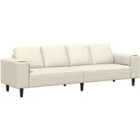 4-Sitzer Creme Velvet Sofa, modernes Design - Sofas & Couches, hochwertiger Samtbezug für luxuriösen Sitzkomfort und modernes, schlankes Design, ideal für stilvolle Wohnräume.