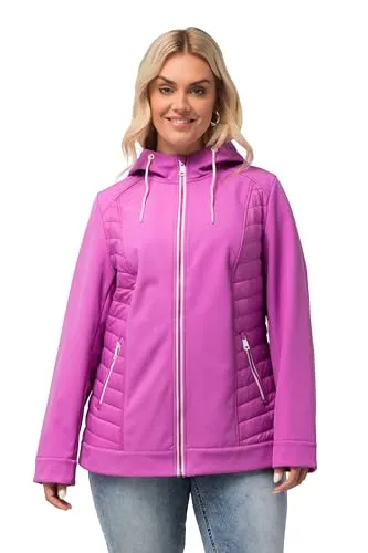 Ulla Popken GRS Hyprar Softshelljacke für Damen - Funktionsjacken, wasserabweisend und winddicht, mit atmungsaktivem Fleece-Innenfutter und seitlichen Stepp-Einsätzen für optimalen Komfort und Stil.