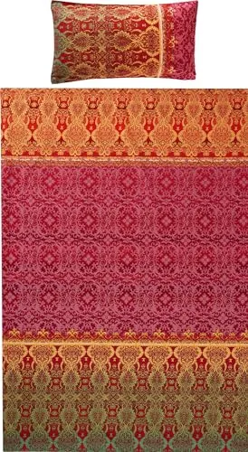 REDBEST Bettwäsche Renforcé rot Größe 1x 135x200 cm + 1x 40x80 cm