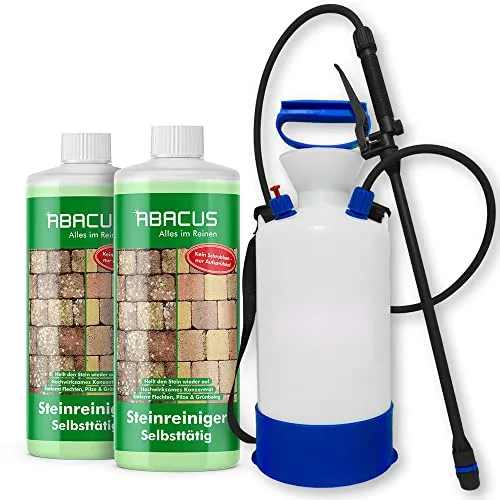 ABACUS Nell Ultra Algenentferner - Extrem starkes Konzentrat für die Selbsttätige Entfernung von Algen, Flechten und Grünbelägen. Ideal für Terrassen, Dächer und Gartenmöbel - mit Langzeitschutz und inklusive Drucksprüher.