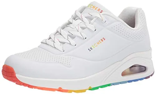 Skechers UNO - Rainbow Peaks 155133-WHT, Womens Sneakers, White, 41 EU