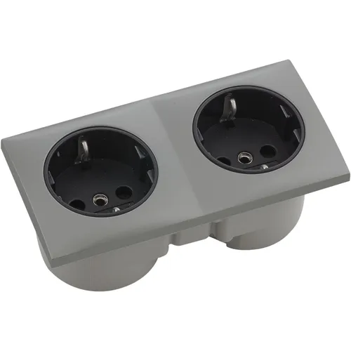 Berker Doppelsteckdose Integro Flow schwarz in schwarz von Berker