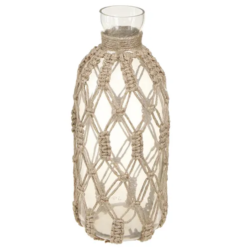 Deko Glasflasche Makramee Maritim Vintage von Viana