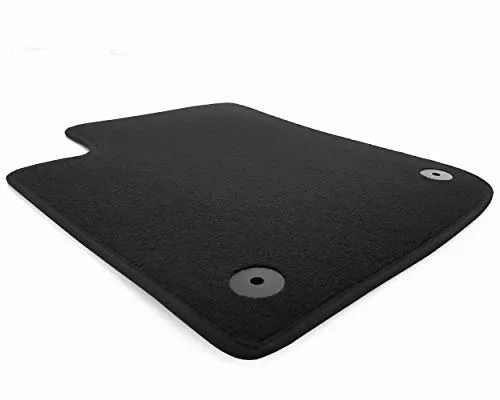 Fahrermatte passend bei Peugeot 208 (2012-2019) Fußmatte Fahrerseite Velours Schwarz, Original Befestigung