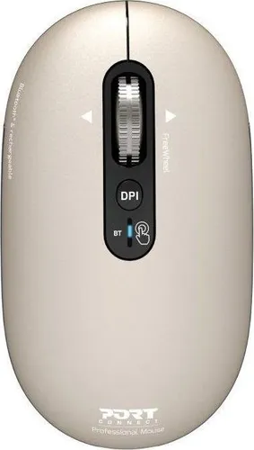 Port Designs 910504 Bluetooth-Maus – Beidhändig, 3200 DPI, Beige