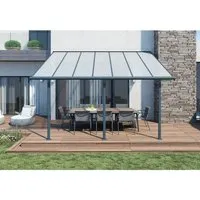 Palram - Canopia Terrassenüberdachung Sierra 434 cm x 295 cm Grau - Terrassenüberdachung aus langlebigem Polycarbonat, schützt vor UV-Strahlen und bietet einen eleganten, wartungsfreien Rückzugsort für Ihre Familie.