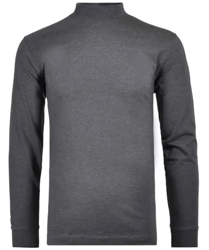 RAGMAN Herren Stehkragenshirt langarm XXL, Anthrazit-019 - Tops für Herren, hochwertiges Stehkragenshirt mit Bündchen und geradem Schnitt, Fair Trade aus Peru für nachhaltigen Stil.
