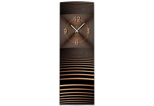 dixtime Wanduhr XXL 3D Optik in Bronze - Wanduhren mit einzigartiger 3D-Optik aus 4mm Alu-Dibond, geräuschlosem Uhrwerk und handgefertigt in Deutschland - ein echter Eye-Catcher für jeden Raum.