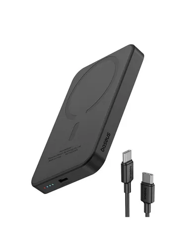 Baseus Magnetic Mini Powerbank 5000mAh 20W - Schwarz - Powerbank für unterwegs mit 5000 mAh Kapazität, blitzschnellem 20W PD 3.0 Laden und elegantem Design - ideal für alle, die Mobilität und Stil schätzen.