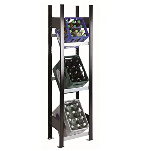 SCHULTE Regalwelt Getränkekistenregal – 3 Kisten, 60 Kg pro Ebene - Lagerregale: Robustes Getränkekistenregal mit einer Traglast von 60 Kg pro Ebene, ideal für Küche, Keller oder Vorratsräume – Made in Germany und schnell montiert.