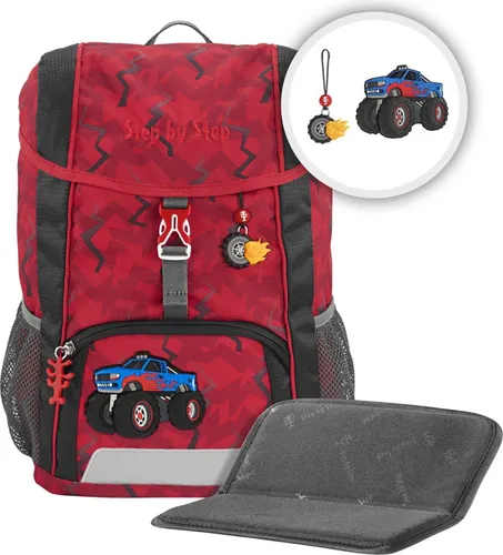 KID Rucksack-Set Monster Truck Rocky, 3-teilig in rot von Step by Step