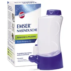 Emser Nasendusche mit 4 Beuteln Nasenspülsalz - Medizinischer Bedarf zur effektiven Nasenspülung, unterstützt die Nasenreinigung und sorgt für eine angenehme Atmung.
