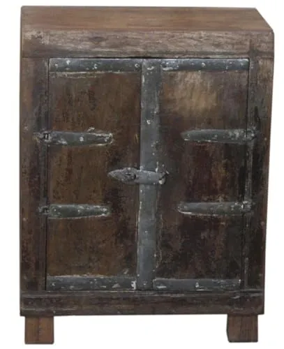 GURU SHOP Vintage Beistellschrank Modell 71 - 52x40x26 cm - Kompakter Vintage Beistellschrank, ideal als Nachttisch oder Flurschrank, bringt Charme und Lebendigkeit in Dein Zuhause.