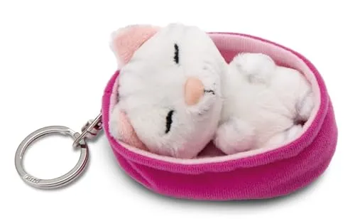 NICI Schlüsselanhänger Sleeping Pets Katze weiß in pink von NICI