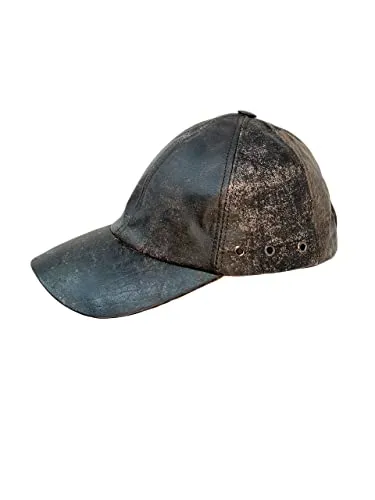Albsales Baseball Cap Leder Outdoor Biker Kappe Lederkappe Käppi Unisex (DE/NL/SE/PL, Alphanumerisch, Einheitsgröße, Braun Antik)