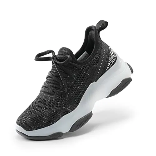 DREAM PAIRS Turnschuhe für Jungen und Mädchen, für Kinder, Sport, Sportschuhe, Wanderschuhe für kleine Kinder/große Kinder,Size 28,Schwarz,SDFS2303K