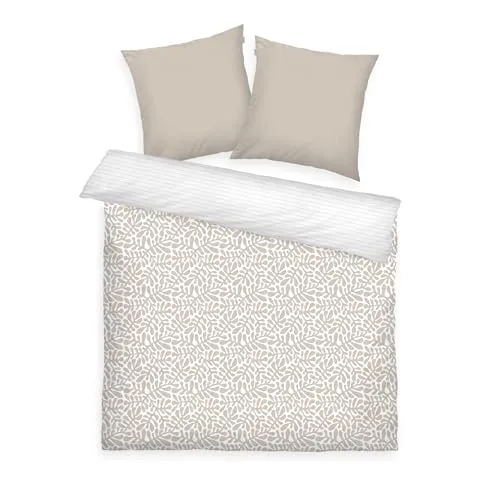TOM TAILOR Renforcé-Bettwäsche ORGANIC LEAVES in beige von Herding