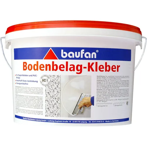 Baufan Bodenbelag-Kleber 10kg für PVC Teppichböden CV-Beläge (4,50€/1kg)
