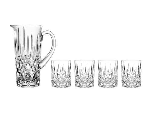 Nachtmann Krugset 5-tlg. NOBLESSE - Gläser: Elegantes Kristallglas-Set mit majestätischem Krug und 4 Whisky Bechern, ideal für besondere Anlässe und stilvollen Genuss.