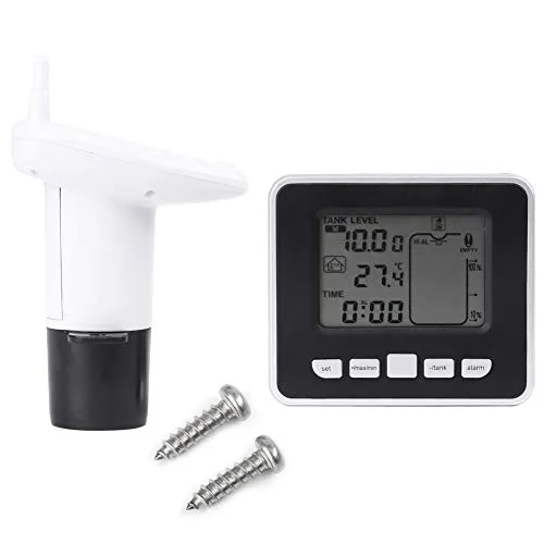 Ultraschall-Füllstandsanzeige mit Fernüberwachung, 100m Reichweite, Temperaturanzeige, LCD-Display, Wandmontage