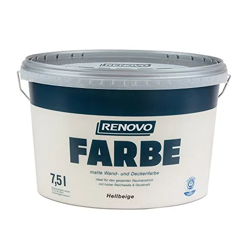 Farbe Hellbeige 8528 7,5 L Wand- und Deckenfarbe RENOVO von Renovo
