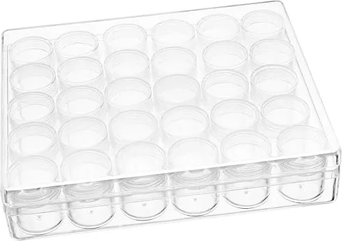 VBS Sortierbox mit 30 Schraubdosen – Ideal für Bastelbedarf und Aufbewahrung – Größe 13,6 x 3,5 x 16,2 cm – Perfekt für Schrauben, Nägel und Kleinteile