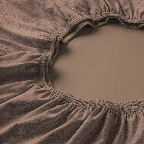 ESTELLA Spannbetttuch Samt Velours Bahama 100x200 cm in braun von ESTELLA