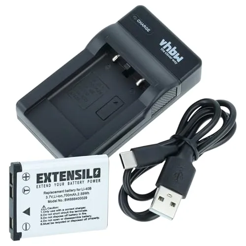 EXTENSILO Ladezubehör-Set Ersatz für Rollei DS-5370 für Kamera