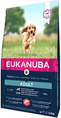 EUKANUBA Small & Medium Salmon & Barley Trockenfutter für Hunde 3kg