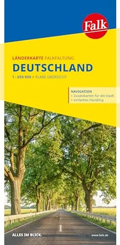 Falk Länderkarte Deutschland 1:650.000 - Praktische Straßenkarte im handlichen Format, ideal für Reisen und Ausflüge in Deutschland. Perfekt für Autofahrer und Abenteuerlustige.