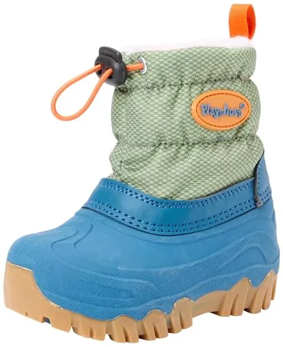 Playshoes Winterstiefel in Blau/Khaki - Größe 20/21 - Babystiefel mit wasserabweisendem Obermaterial und wärmendem Textilfutter, ideal für kalte Tage und sicherer Halt dank profiliertem Sohlendesign.