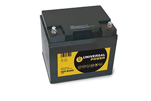 Universal Power AGM UPC12-50 12V 50Ah Bleiakku - Batterien & Akkus, leistungsstarker, wartungsfreier AGM Bleiakku für Rollstühle und E-Mobile, schnell ladbar und auslaufsicher.