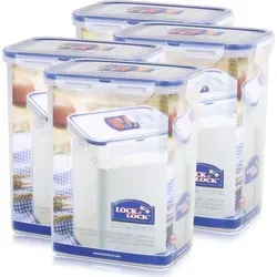 Lock&Lock HPL813 Vorratsdose 1,8L - Luft- und wasserdicht (4er Pack) - Vorratsdosen für frische Lebensmittel, hermetisch verschließbar und ideal zum Transport von Speisen. Perfekt für die Küche und unterwegs!