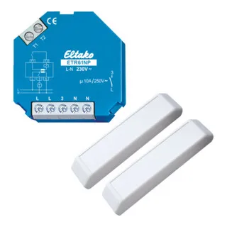 Eltako ETR61NP-230V+FK - Trennrelais mit Fensterkontakt, 10A 250V AC, energieeffizient mit nur 0,7 Watt Stand-by-Verlust