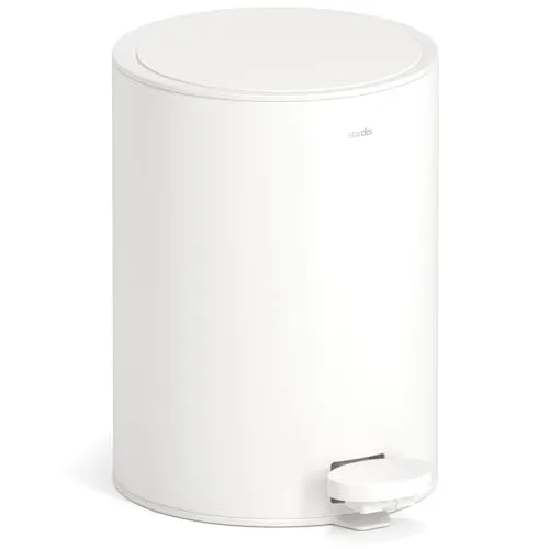 stardis 3 Liter Treteimer Edelstahl matt Softclose Klappdeckel leise schließend Inneneimer Mülleimer Abfalleimer Badeimer weiß