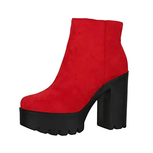 Elara Chelsea Boots rot 39 EU – Stilvolle und wasserdichte Boots - Modische Chelsea Boots in Rot (Größe 39 EU) aus hochwertigem Synthetik. Die Boots sind wasserdicht und bieten einen Blockabsatz für optimalen Komfort. Ideal für den täglichen Gebrauch!