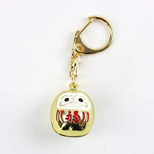 Japanischer Schlüsselring Goldener Daruma, Glöckchen